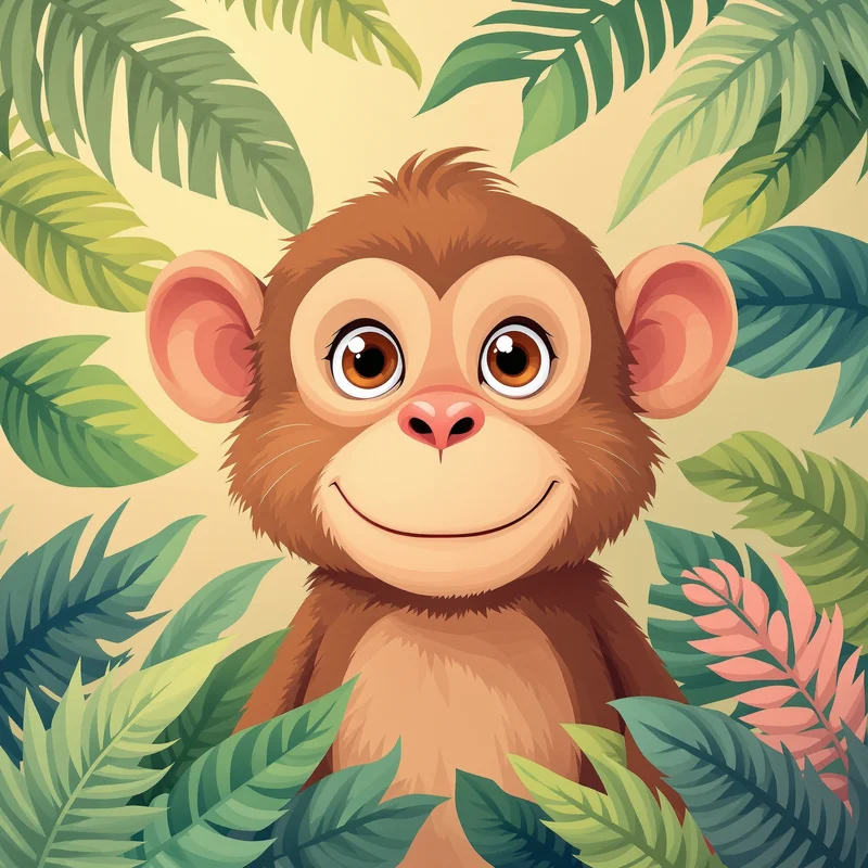 cute monkey PFP avatar with colorful aesthetic lighting for cute online identity