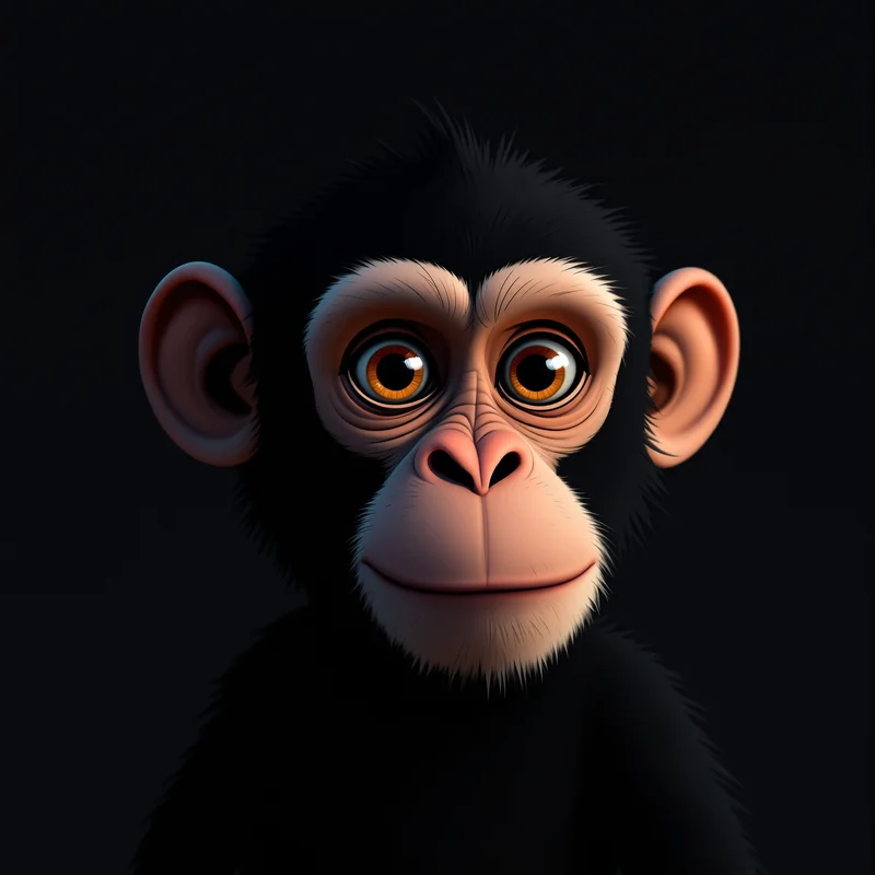 minimal monkey pfp with clean silhouette readability
