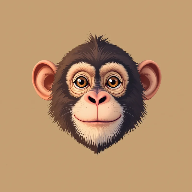 cute monkey PFP avatar with smooth gradient background for cute online identity