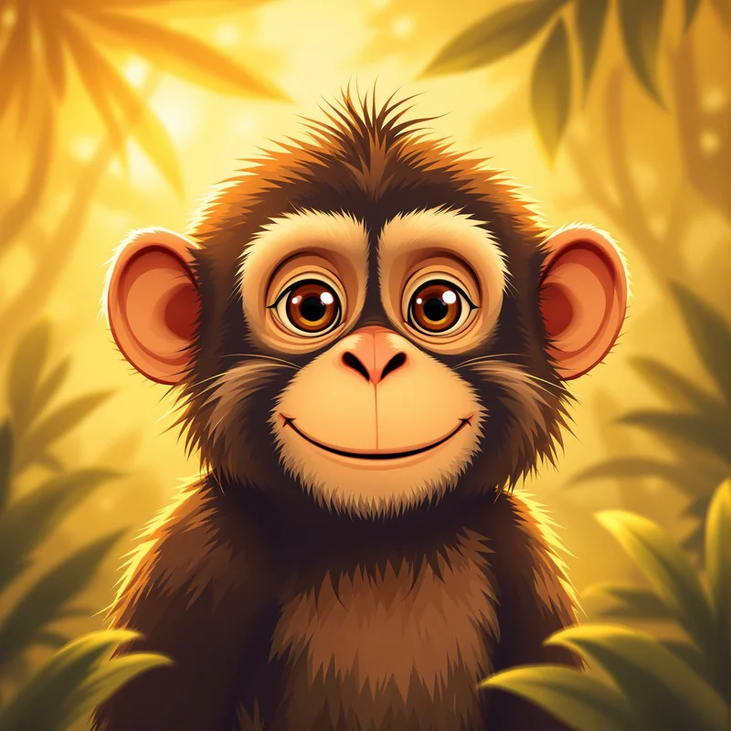 cheeky monkey PFP avatar with tropical color tones for social media avatar