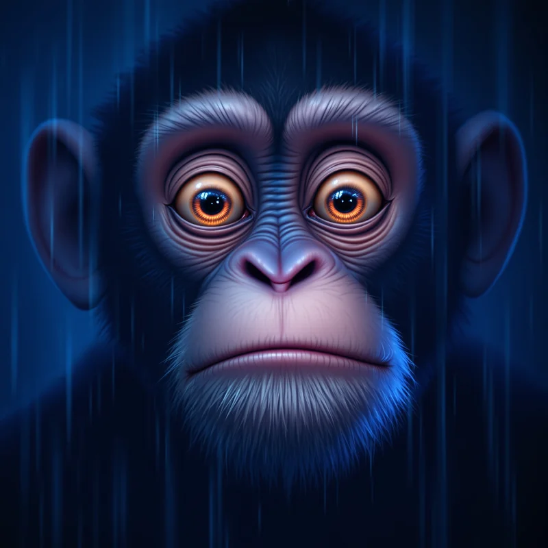 sad monkey pfp with emotional lonely eyes