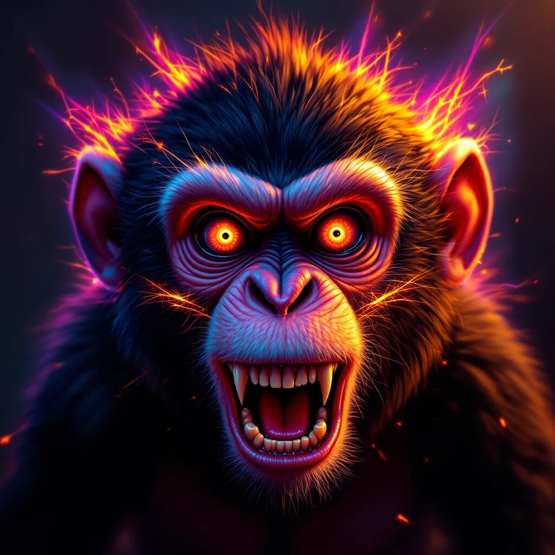 screaming monkey pfp with chaotic emotional energy