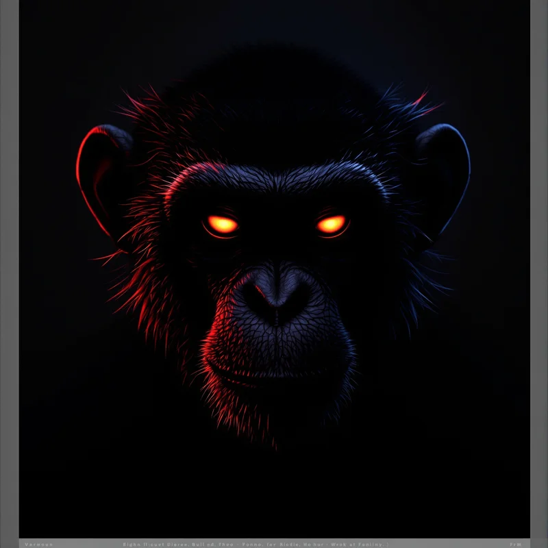shadow monkey pfp with dark mysterious aura