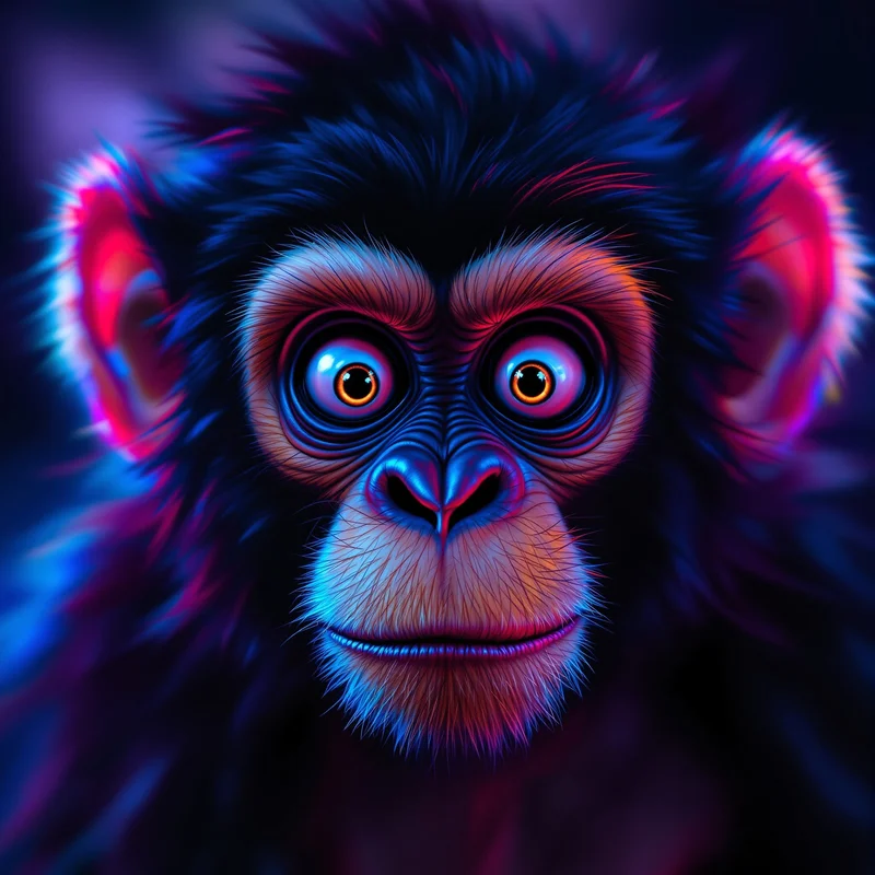 shocked monkey pfp with exaggerated reaction face