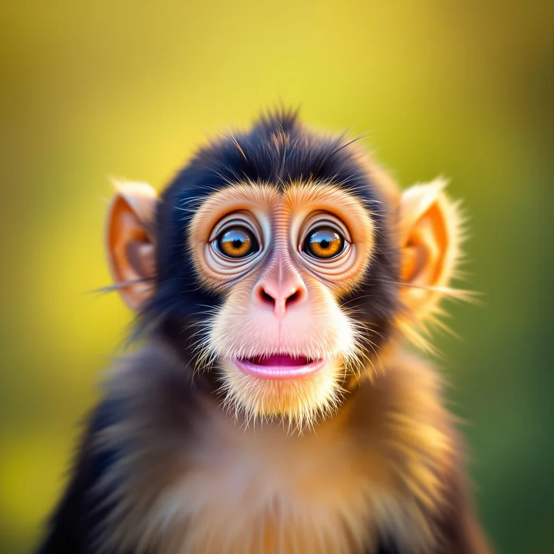 curious monkey PFP portrait with bright cheerful colors for messaging profile icons