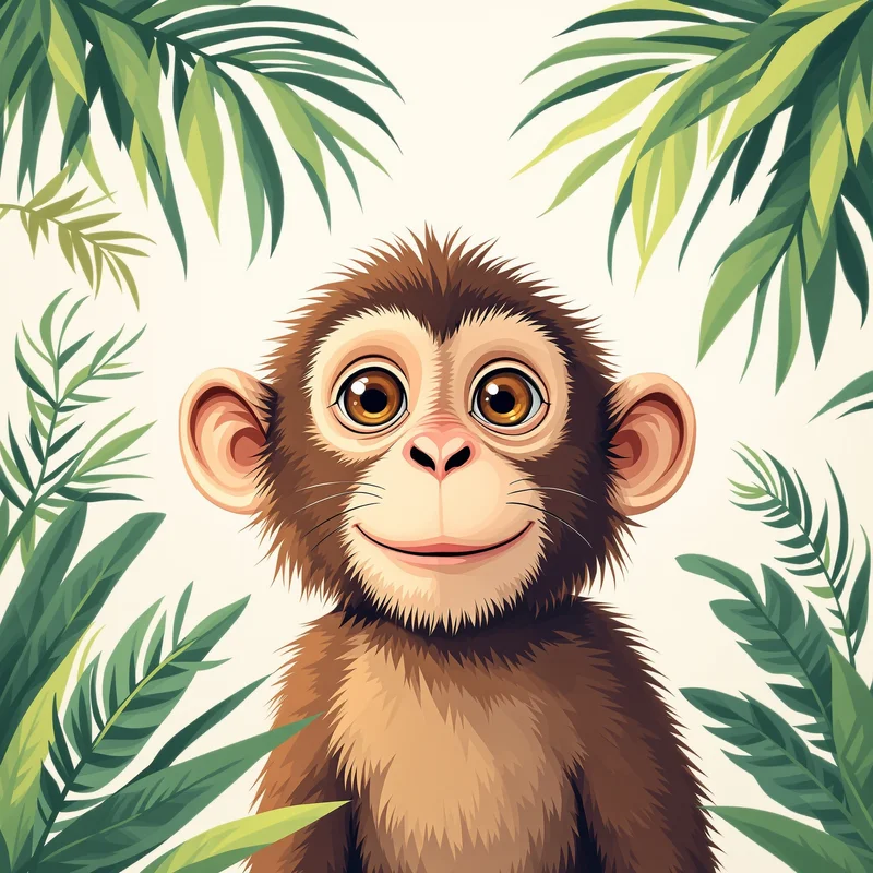 cheeky monkey PFP avatar with tropical color tones for digital profile picture