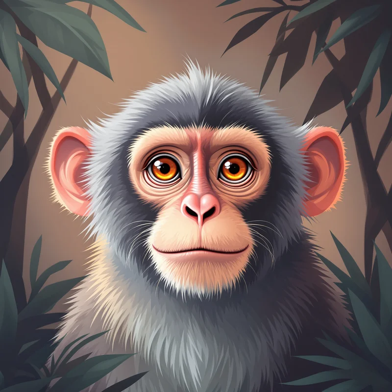 fun monkey PFP avatar with pastel gradient background for aesthetic profile icon