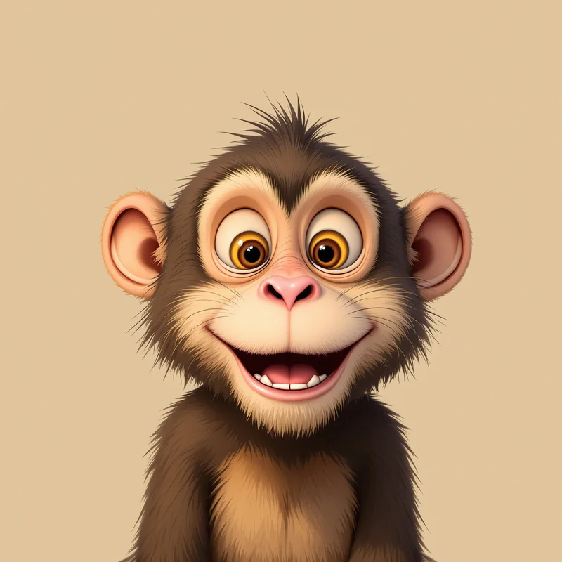 adorable monkey PFP portrait with colorful aesthetic lighting for social media avatar