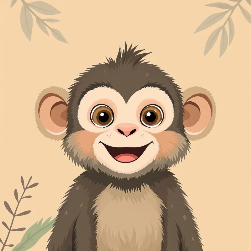 bright monkey PFP profile image with jungle soft background for creative profile display
