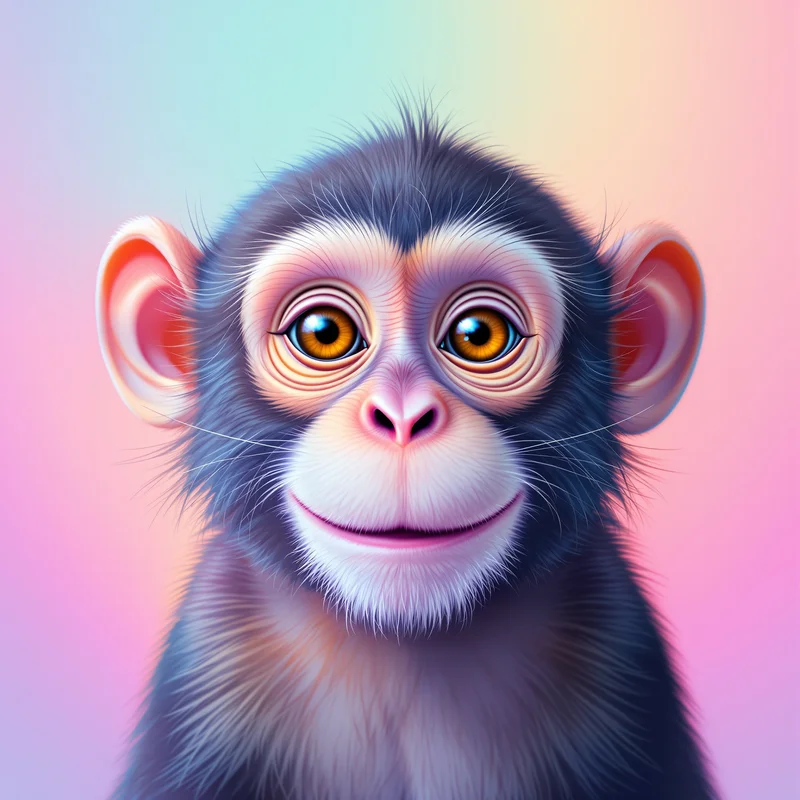 centered monkey PFP portrait with soft glow lighting for aesthetic profile icon