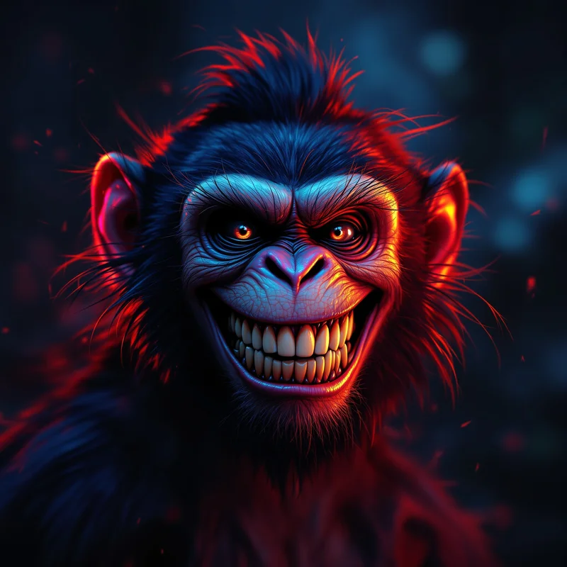 toxic funny monkey pfp with chaotic humor