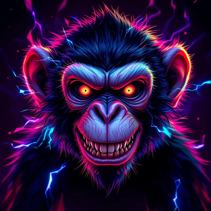 troll monkey pfp with cursed meme smile