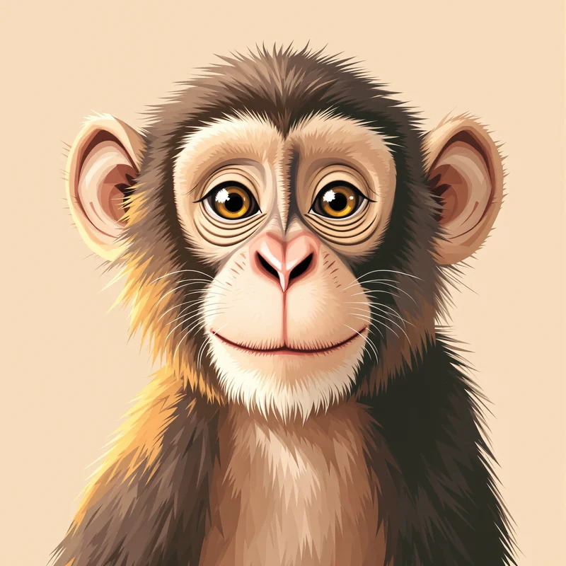 bright monkey PFP profile image with bright cheerful colors for digital profile picture