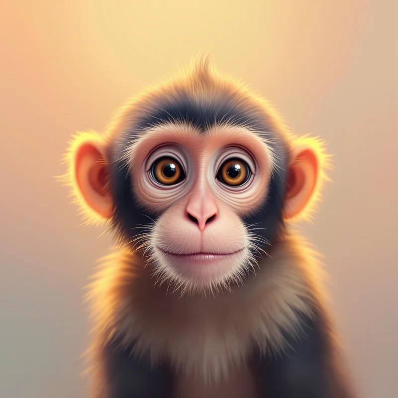 centered monkey PFP portrait with jungle soft background for profile picture use