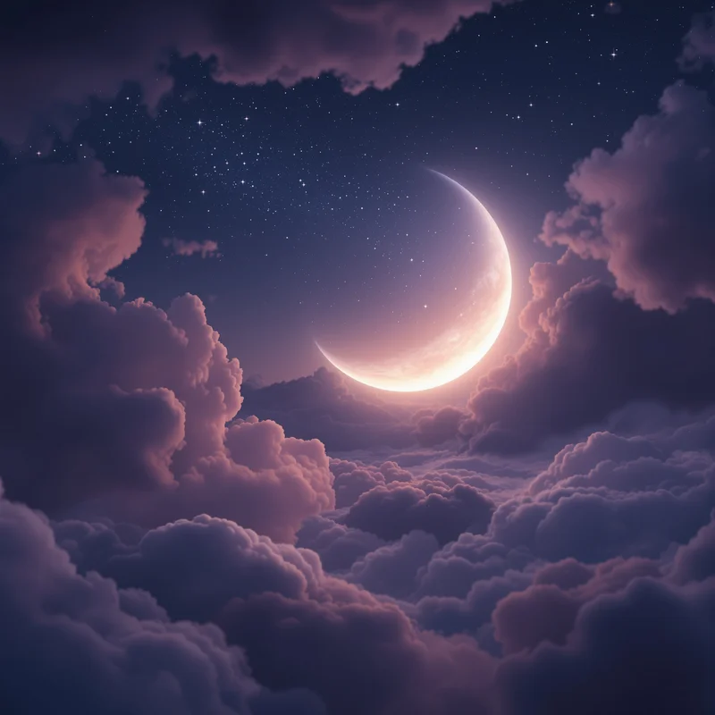 Dreamy crescent moon background