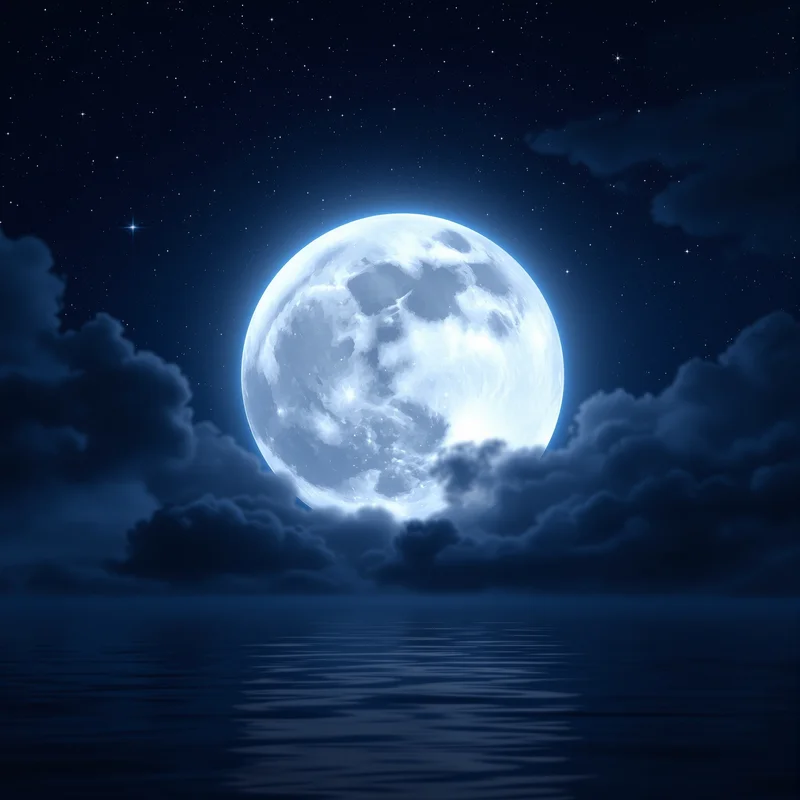 Dreamy silver moon background