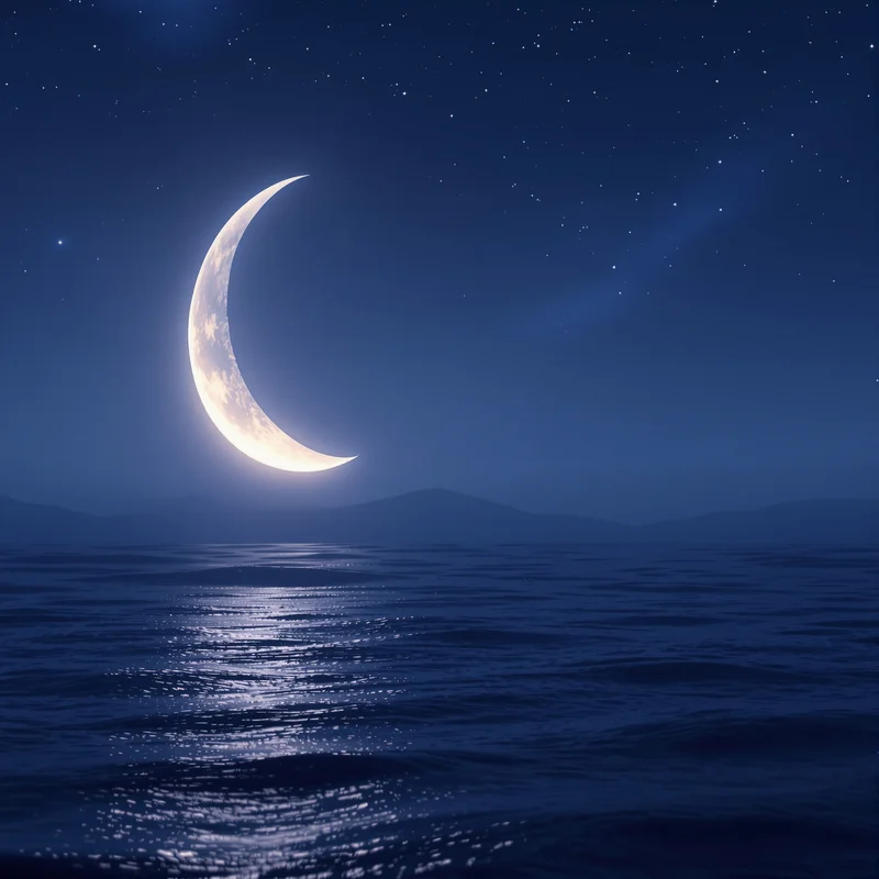Gentle crescent moon background