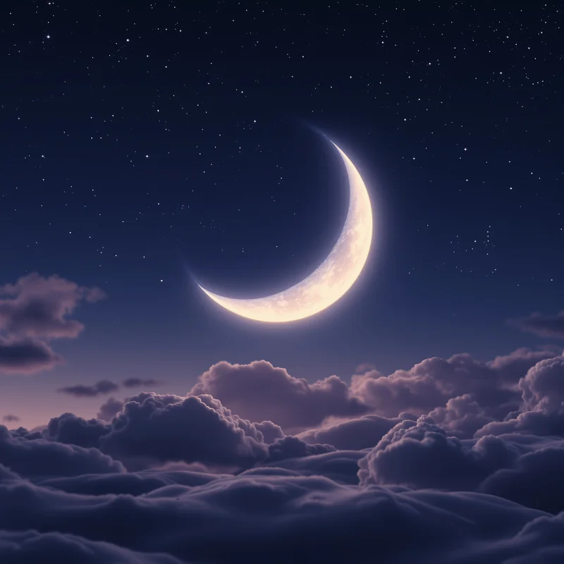 Gentle crescent moon background