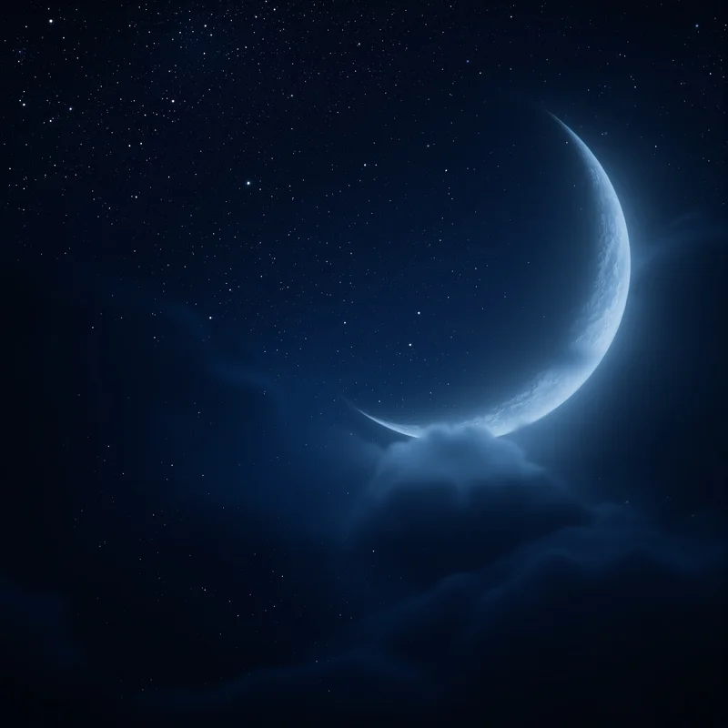 Gentle crescent moon background