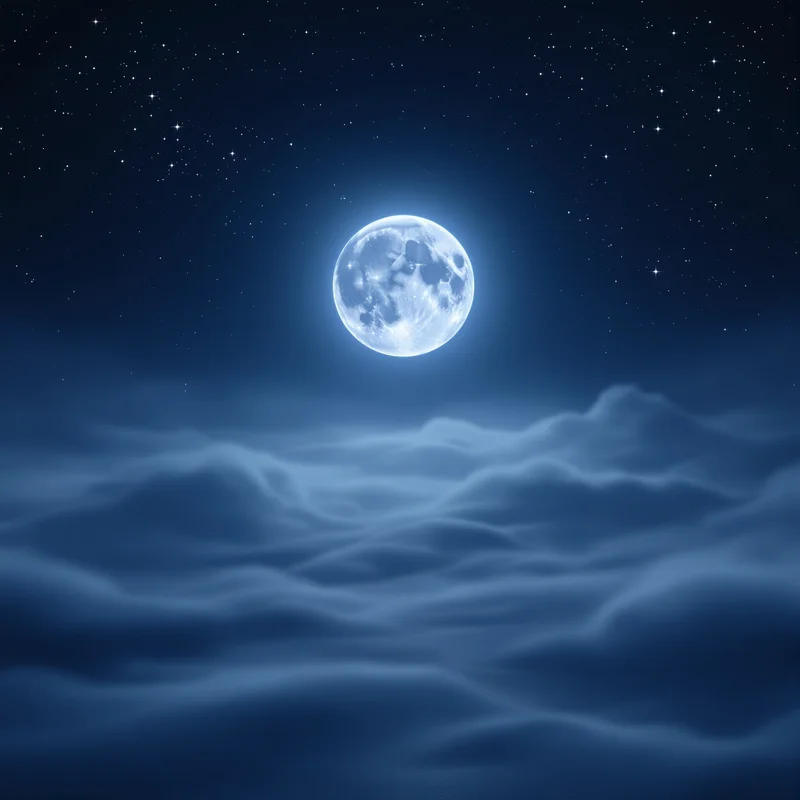 Gentle misty moon background