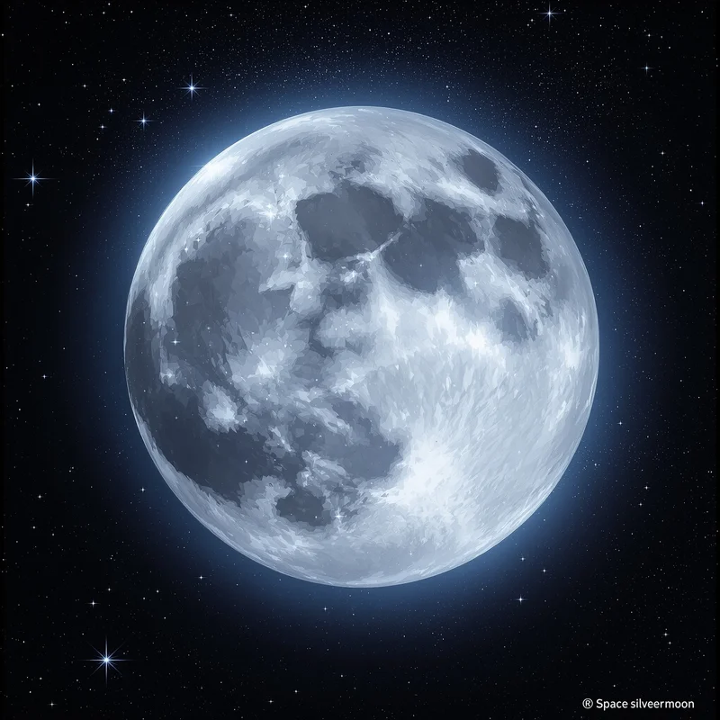Gentle silver moon background
