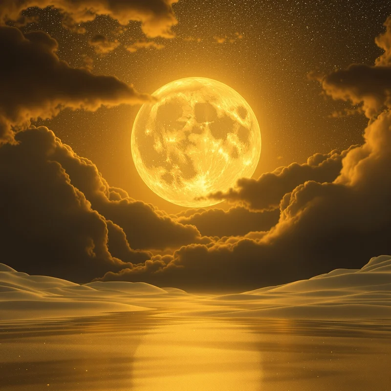 Golden moonlight background