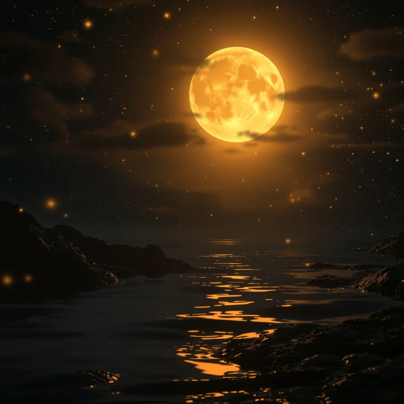 Golden moonlight background