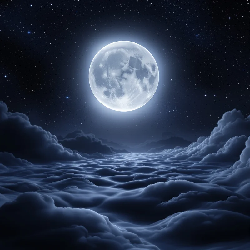 Mystic silver moon background