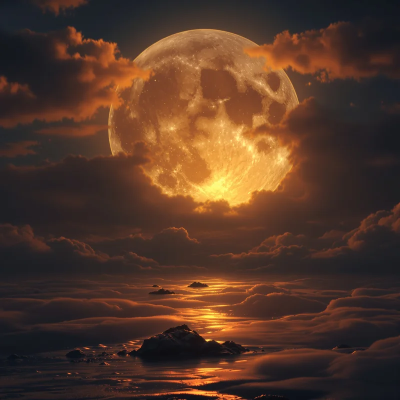 Warm mystic moon background