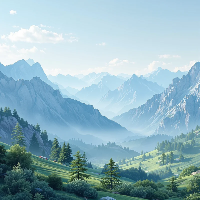 Calm blue mountain background