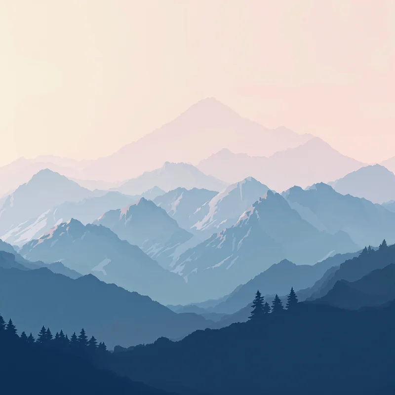 Calm silhouette mountain background