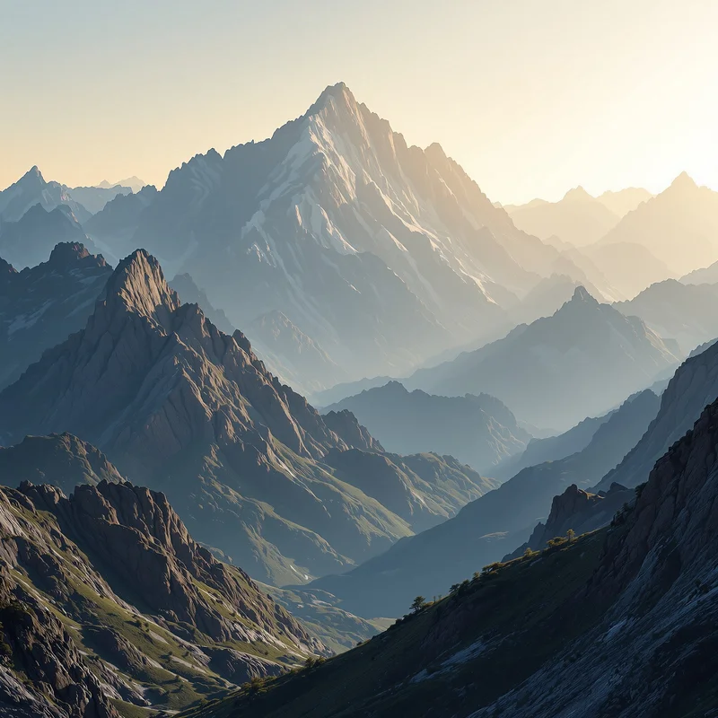 Deep layered mountain background