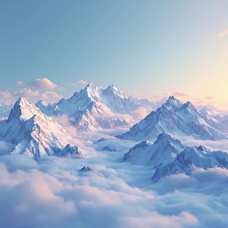 Dreamy blue mountain background