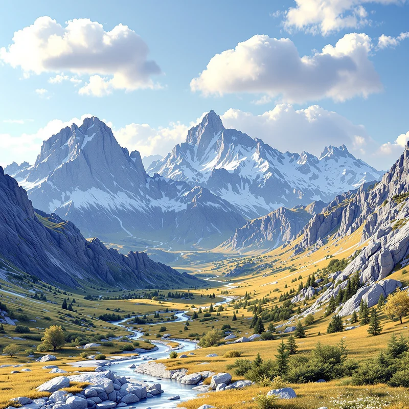 Fresh distant mountain background