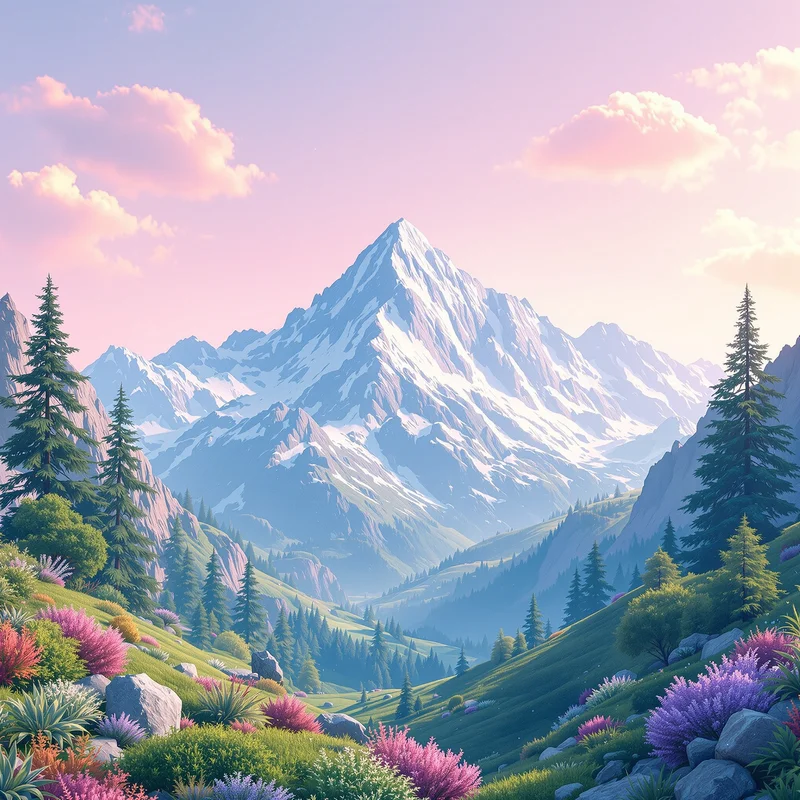 Fresh distant mountain background