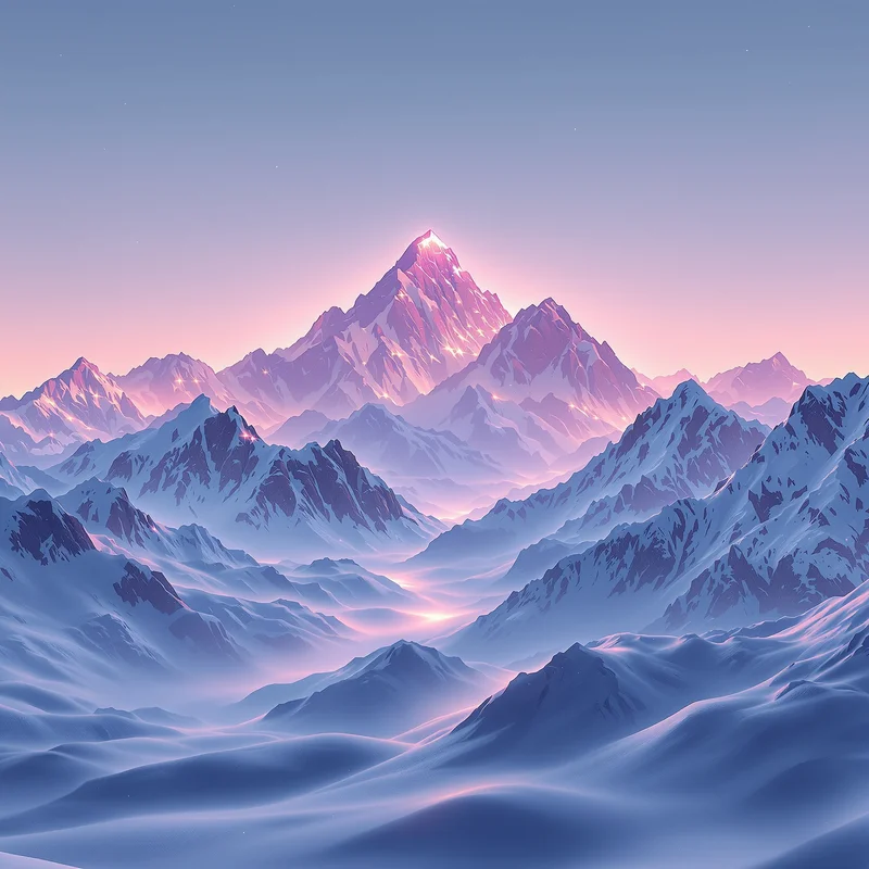 Luminous distant mountain background