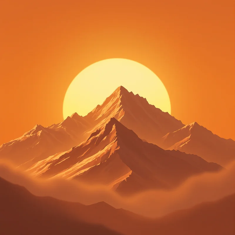 Warm silhouette mountain background