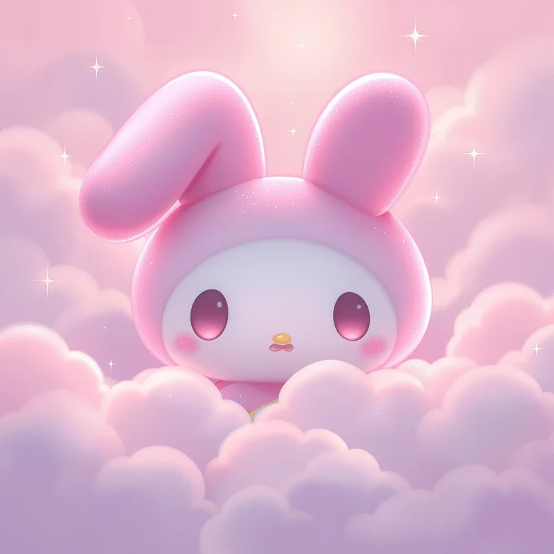 cute lonely my melody pfp with emotional dreamy atmosphere