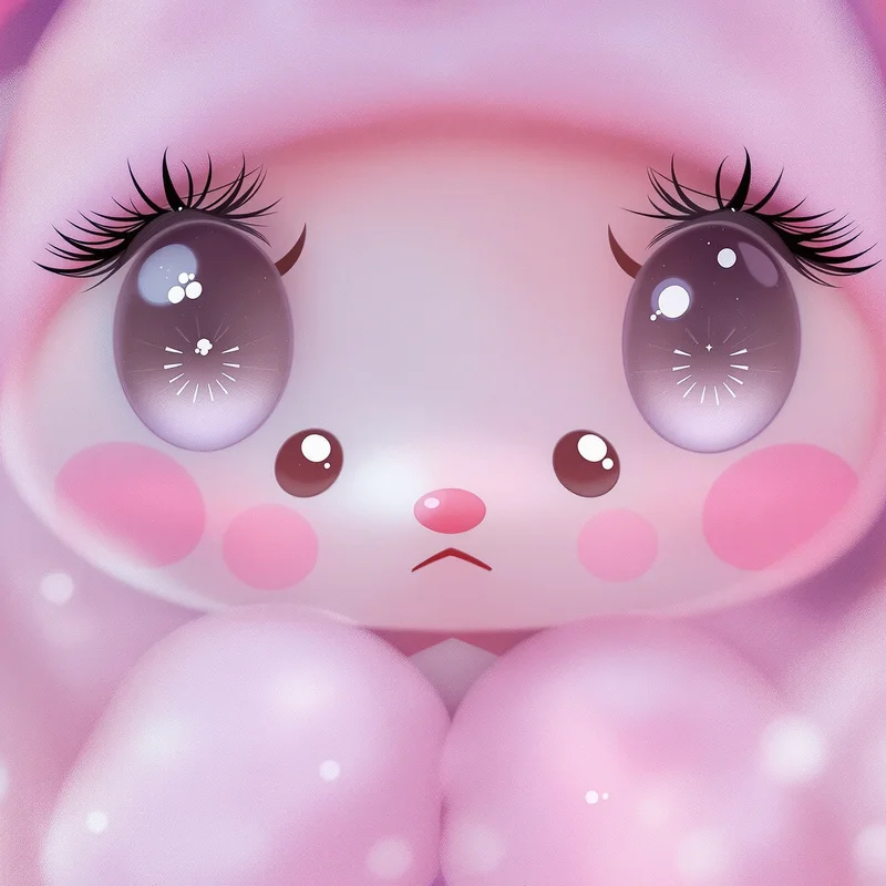emotional my melody pfp with vulnerable pastel sadness