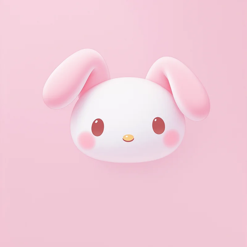 minimal my melody pfp with soft pastel simplicity
