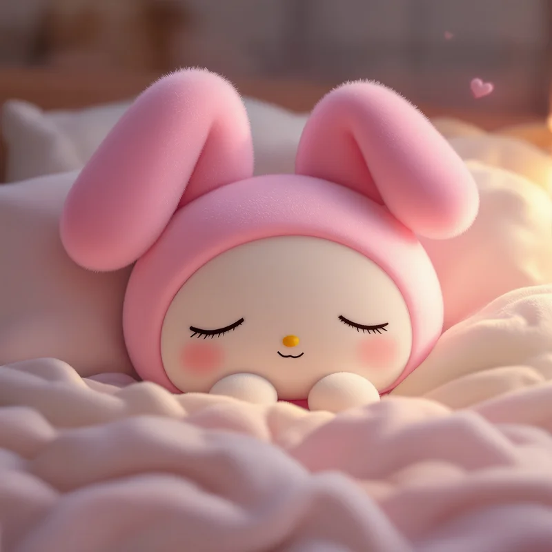 sleepy my melody pfp with dreamy cozy atmosphere