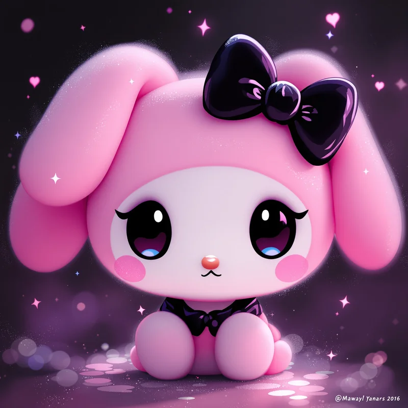 soft emo my melody pfp with kawaii darkness