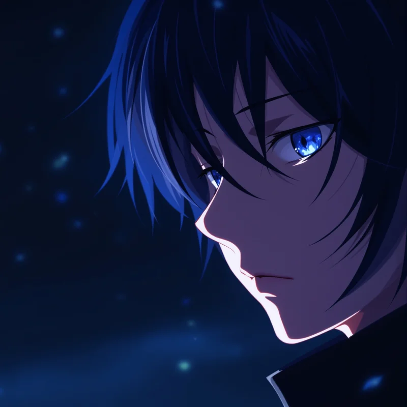 minimalist Nagi PFP anime portrait with cool composed personality high contrast anime illustration