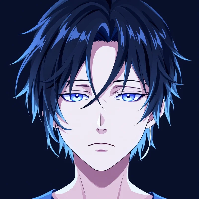 minimalist Nagi PFP anime portrait with calm genius expression sharp lighting avatar composition
