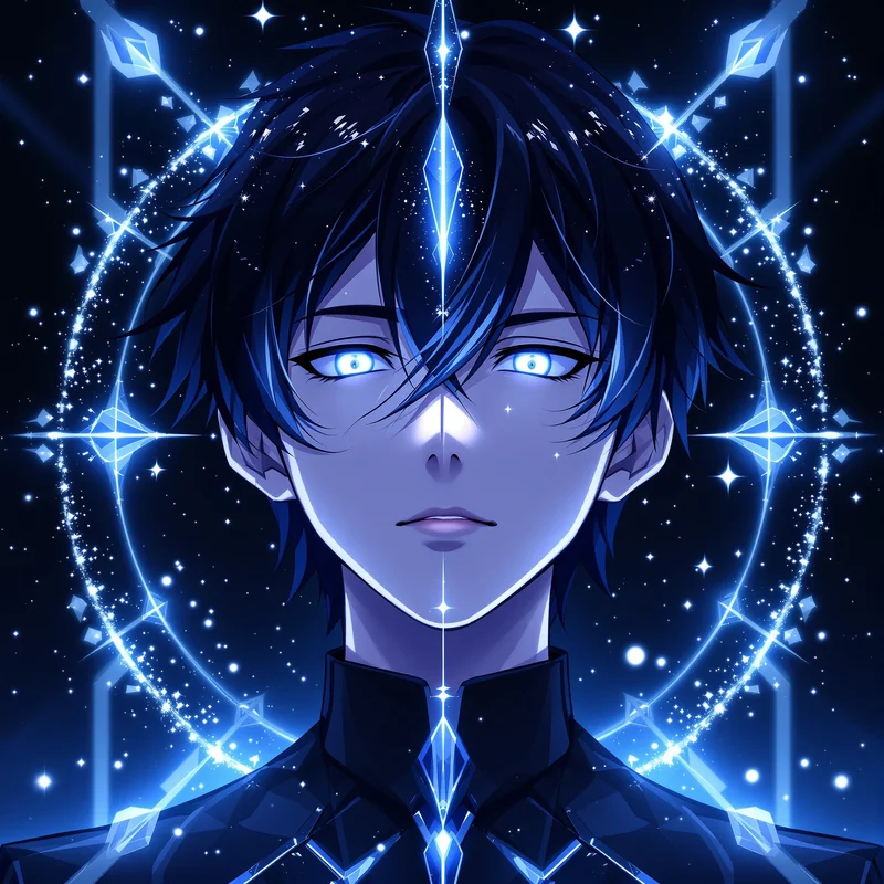 anime Nagi PFP avatar portrait with calm genius expression high contrast anime illustration