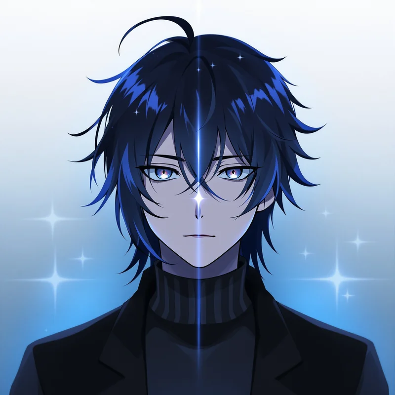 centered Seishiro Nagi anime avatar with cool composed personality minimal anime portrait design