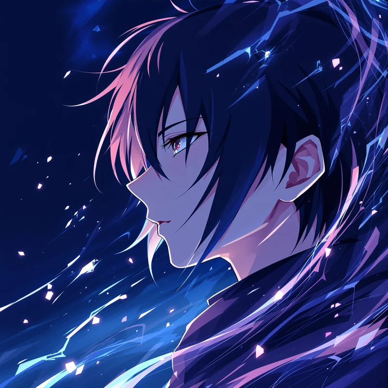 centered Seishiro Nagi anime avatar with cool composed personality minimal anime portrait design