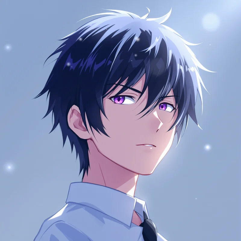 centered Seishiro Nagi anime avatar with effortless prodigy attitude sharp lighting avatar composition