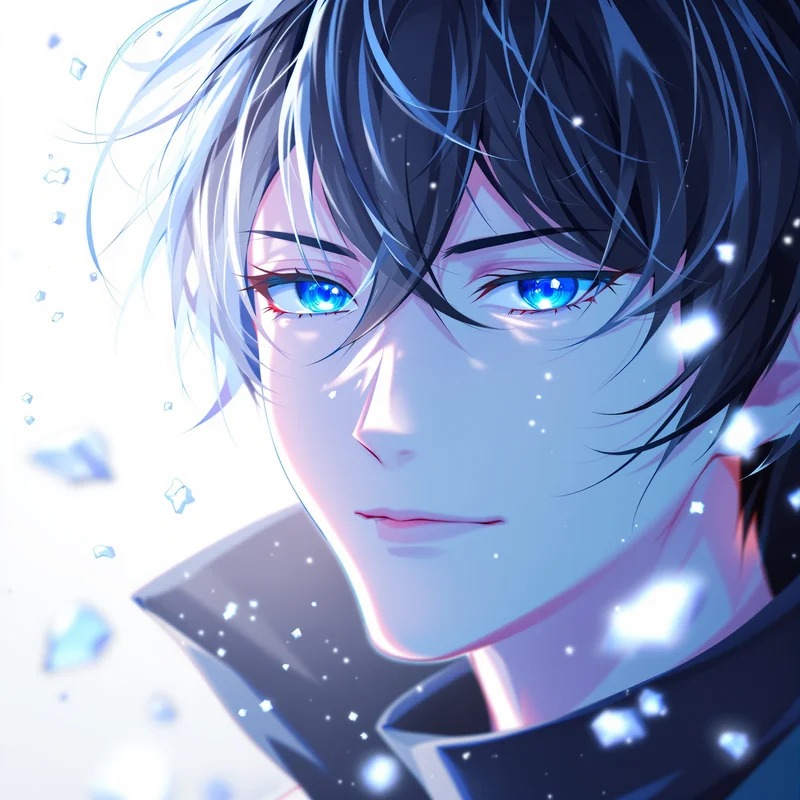 minimalist Nagi PFP anime portrait with relaxed confident look high contrast anime illustration