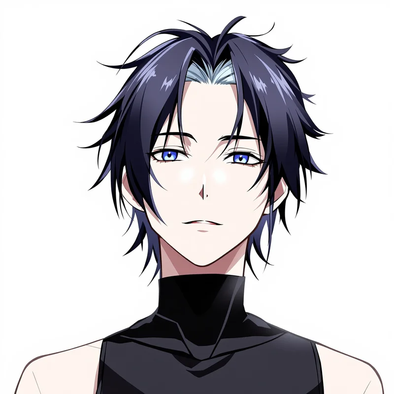 centered Seishiro Nagi anime avatar with cool composed personality minimal anime portrait design